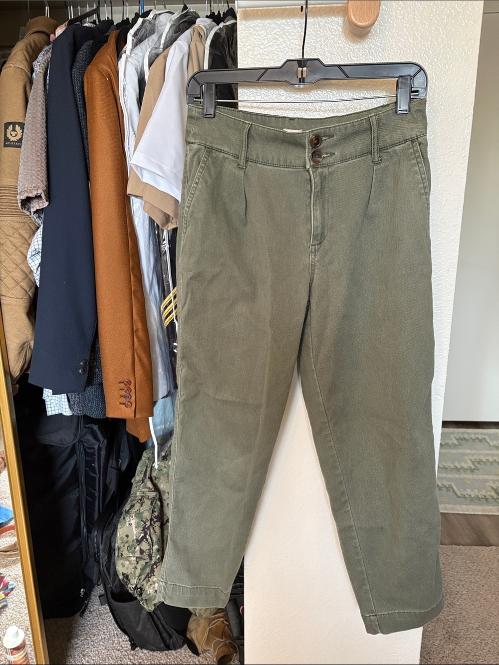 a new day Olive Utility Pleated Chinos